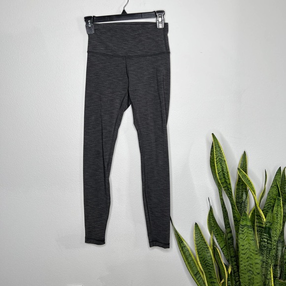 lululemon athletica Pants - Lululemon Wunder Under Heathered Black Luxtreme Legging 4
